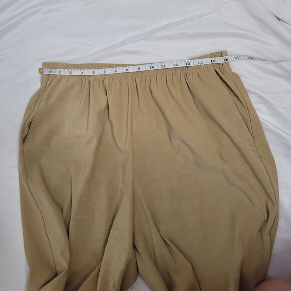 Y2K‎ Alfred Dunner pants tan pull on elastic waist with pockets 16/XL - Picture 4 of 7